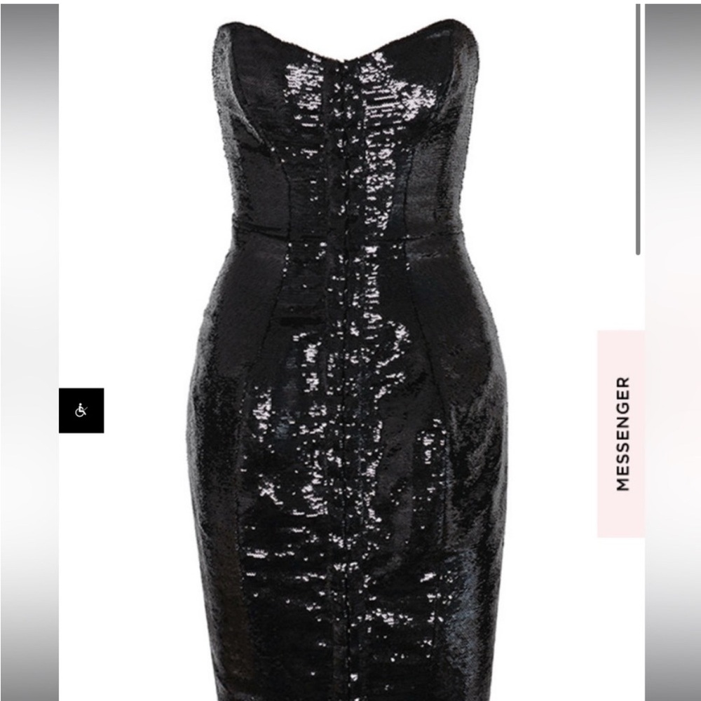 House of CB Black Strapless Bodycon Dress with Sweetheart Neckline for Cocktail